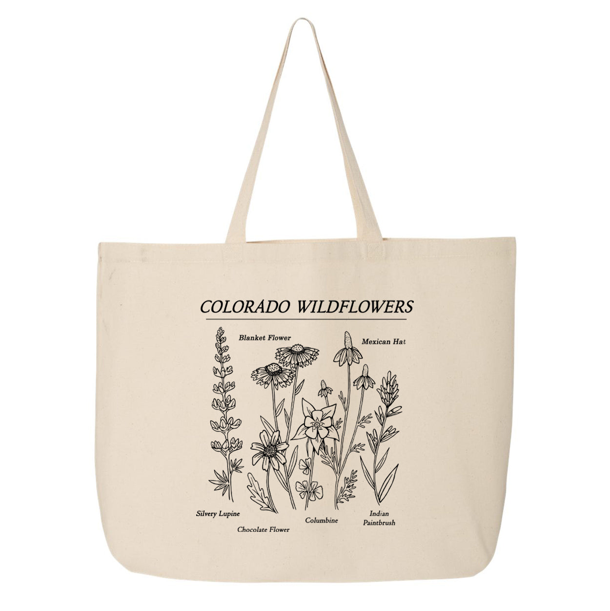 Colorado Wildflowers Tote Bag - Reusable Canvas Tote | Hand