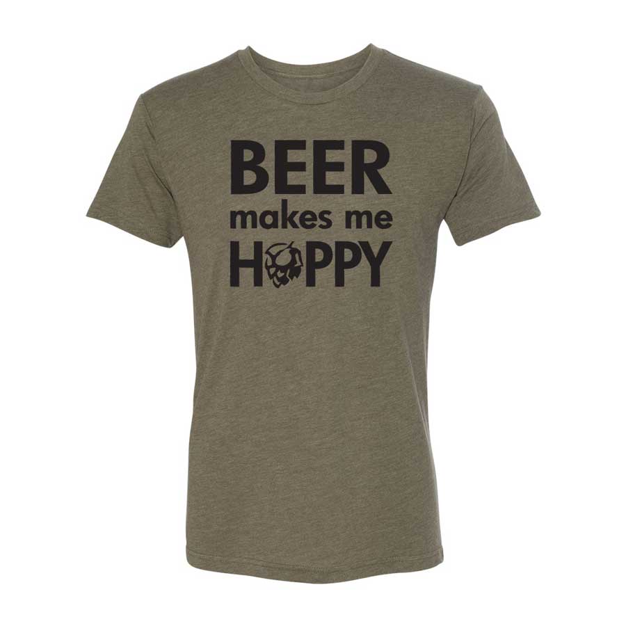 Beer makes me hoppy funny beer shirt