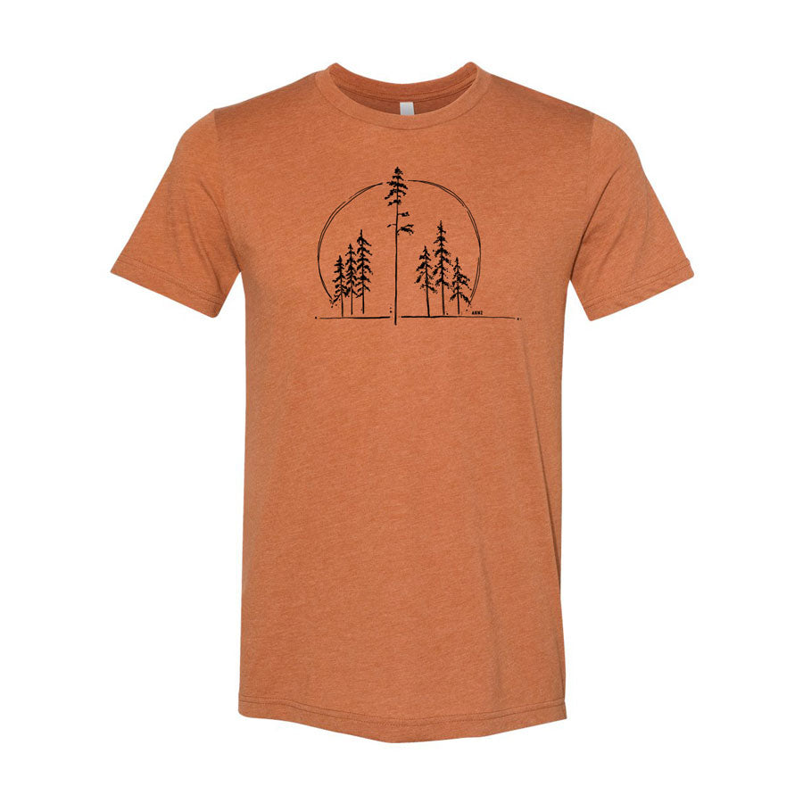Orange Pine Tree T shirt