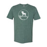 green tshirt with ram design 