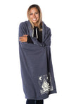 woman wrapped in campfire fleece blanket