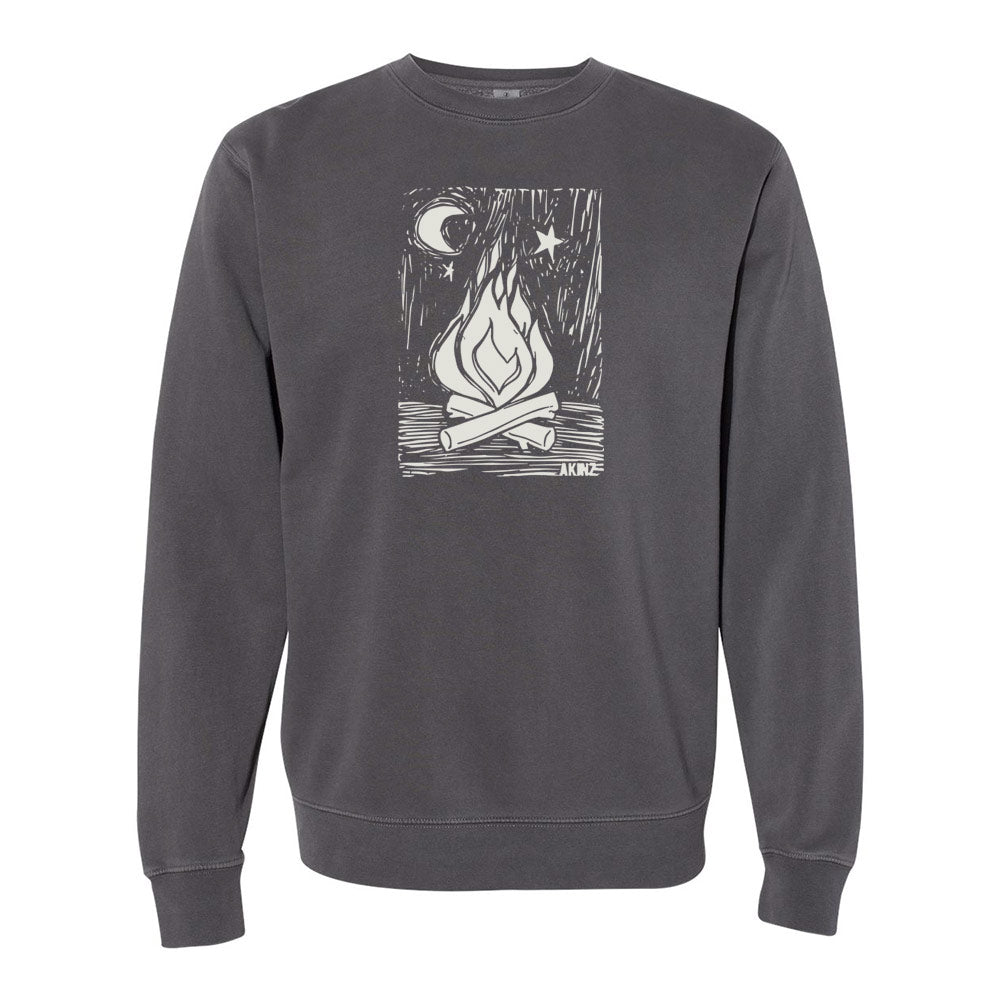 grey campfire unisex crewneck sweatshirt