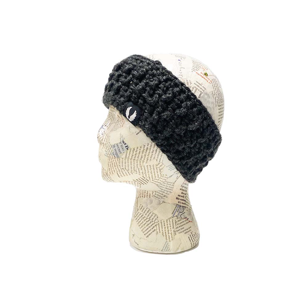 balibana chunky crochet charcoal headband