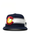 navy blue colorado flag hat curved brim hat