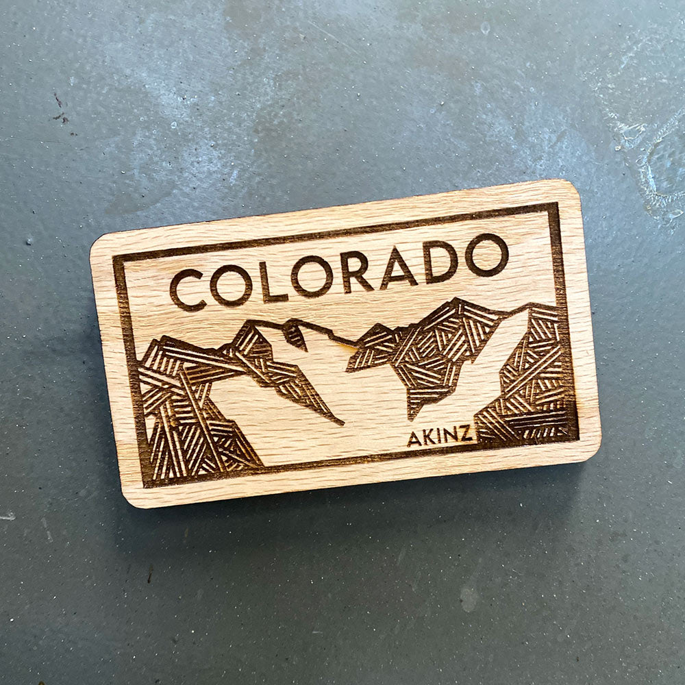 wood colorado mountains magnet