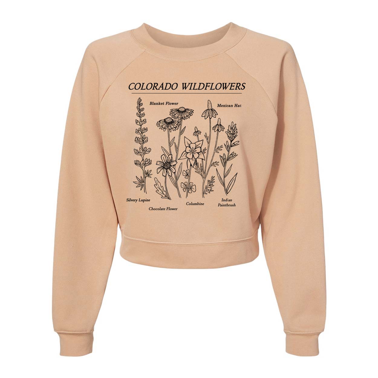 Colorado Wildflowers Cropped Sweatshirt