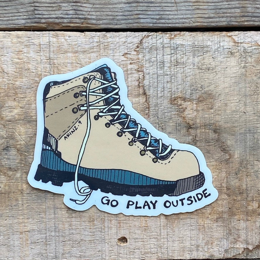 das boot go play outside cute sticker