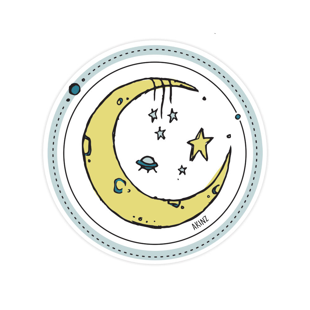 Fly Me to the Moon Sticker