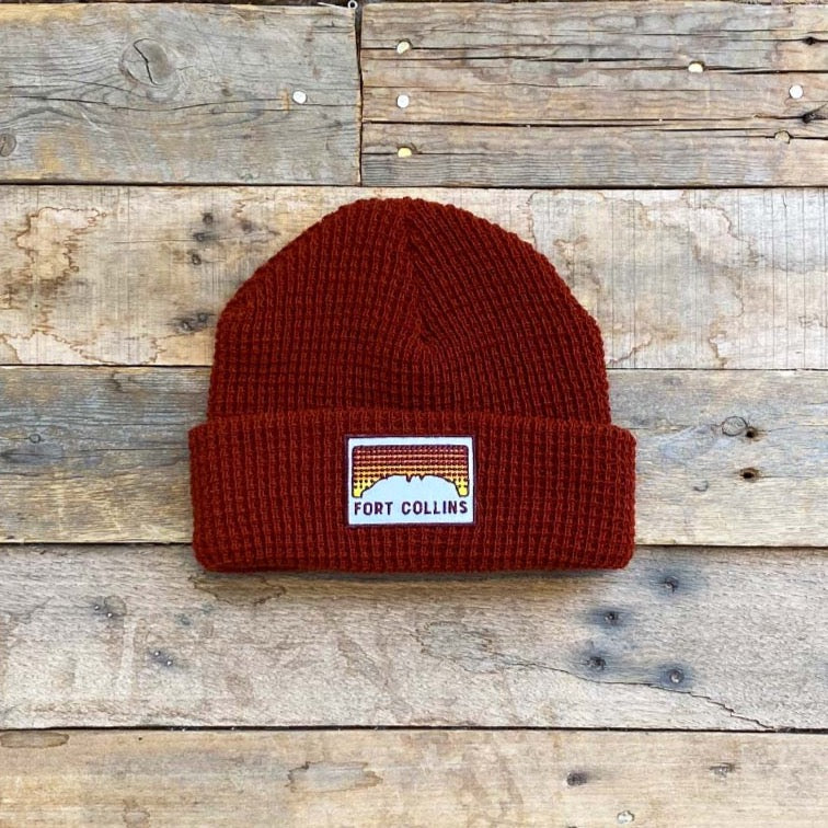 Fort Collins Sunset Waffle Rib Beanie