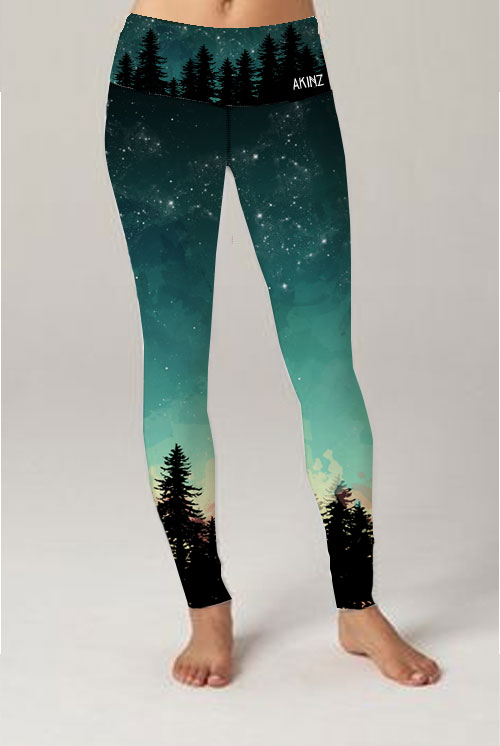 women's leggings with woods design 