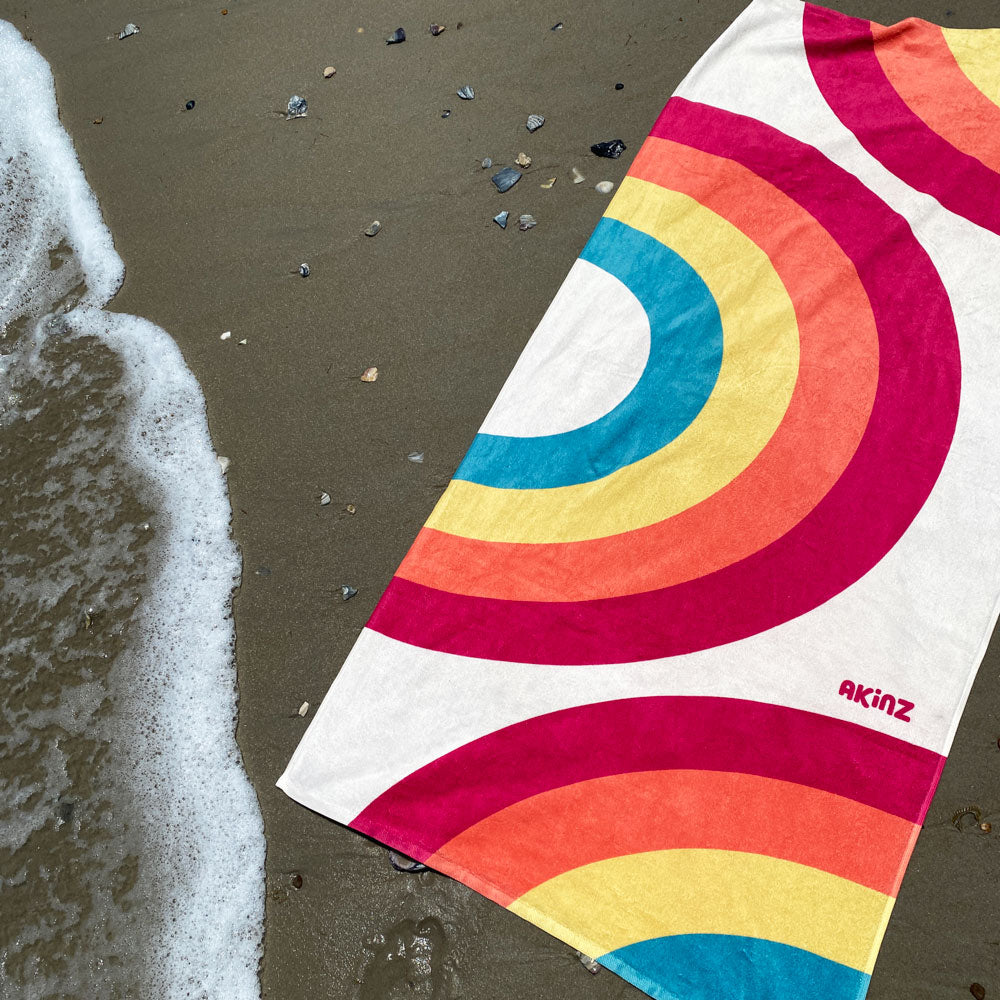Beach Towel: Retro Rainbow